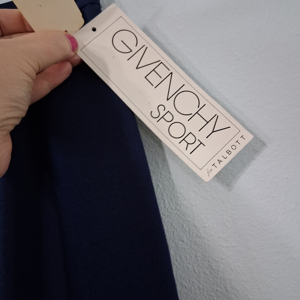 Vintage Givenchy Skirt Navy Blue A-line Midi Lined Zipper Button Closure Pockets - Picture 2 of 16